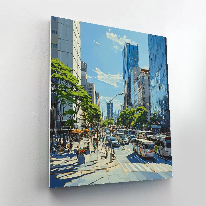 Sao Paulo Paulista Avenue Skyline Sao Paulo Brazil Paint by numbers kits