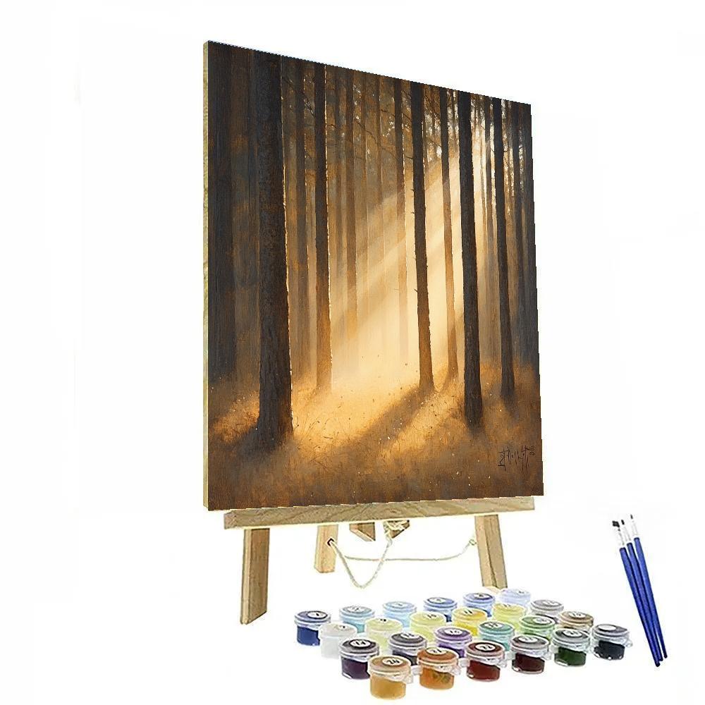 Leonardo Da Vinci Inspired Orchard Light Shafts At Dawn Painting by numbers kit