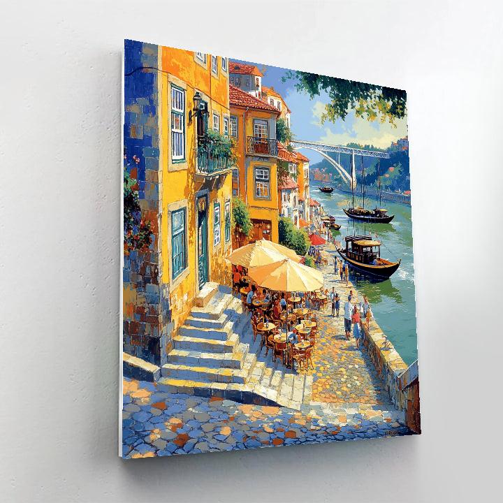 Porto Ribeira Riverside Embankment Porto Portugal paint by number