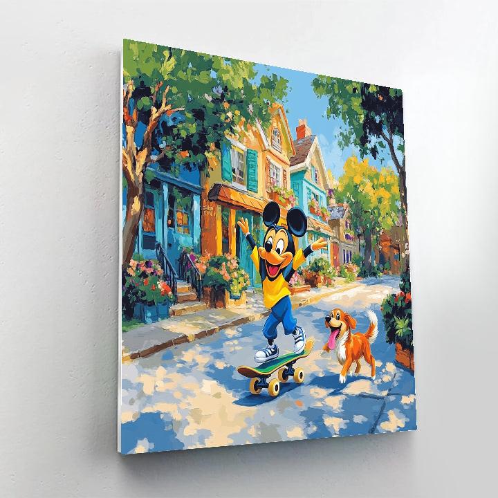 Goofy Neighborhood Skate Day - Disney Inspired Paint by numbers art