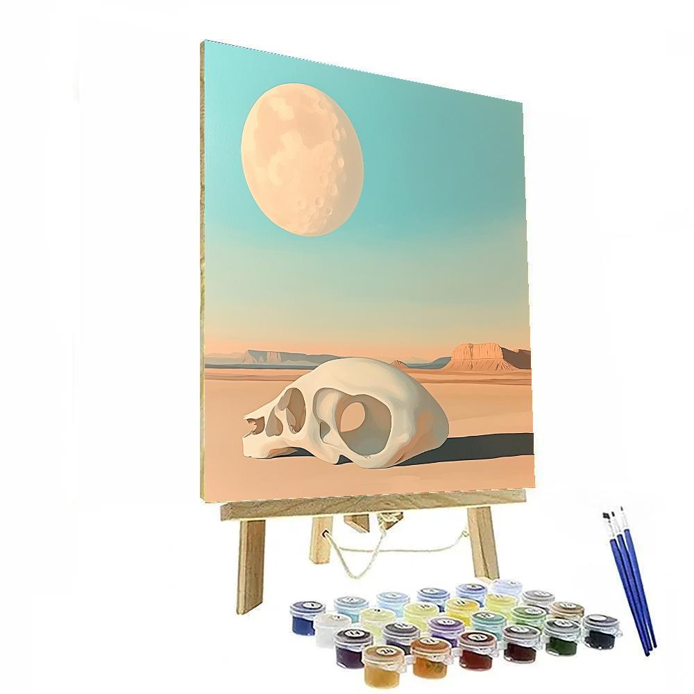 Georgia OKeeffe Inspired Desert Moonrise Bones Paint by numbers art