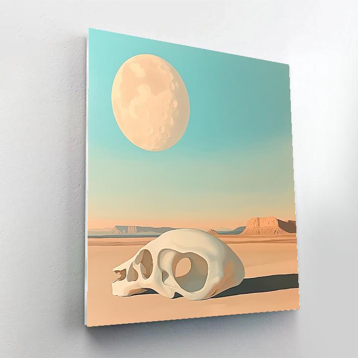 Georgia OKeeffe Inspired Desert Moonrise Bones Paint by numbers art