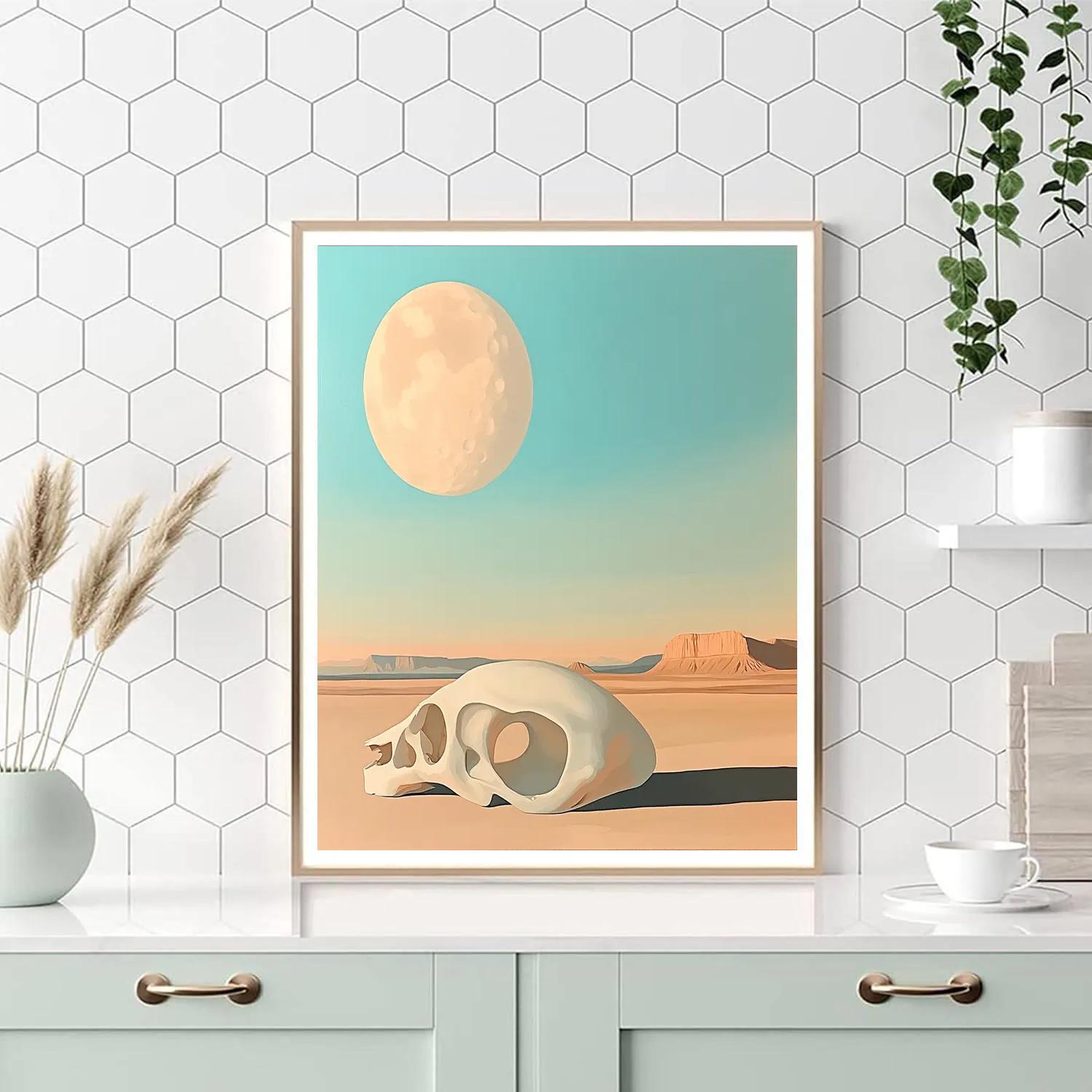 Georgia OKeeffe Inspired Desert Moonrise Bones Paint by numbers art
