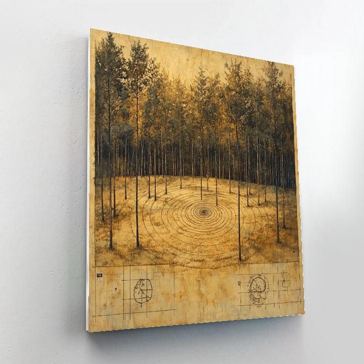 Leonardo Da Vinci Inspired Orchard Spiral Growth Diagram paint by number