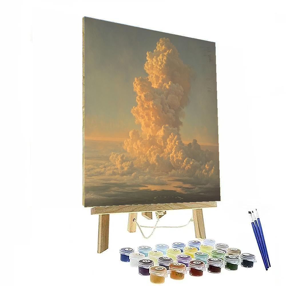 Leonardo Da Vinci Inspired Glowing Volcanic Ash Clouds Paint by numbers art