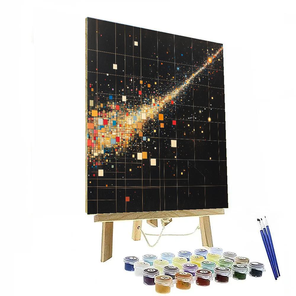 Piet Mondrian Inspired Citylights Constellation Grid painting number kit