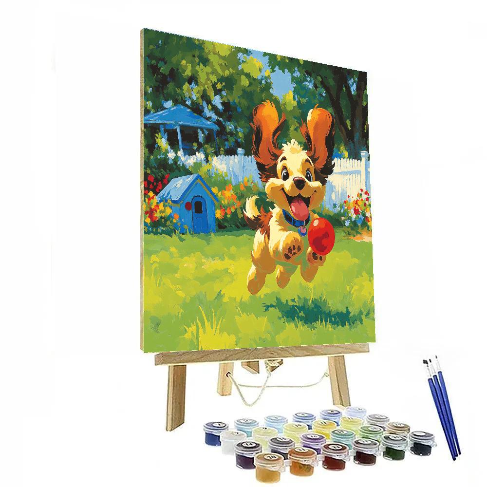 Pluto Sunny Backyard Fetch - Disney Inspired DIY paint by numbers