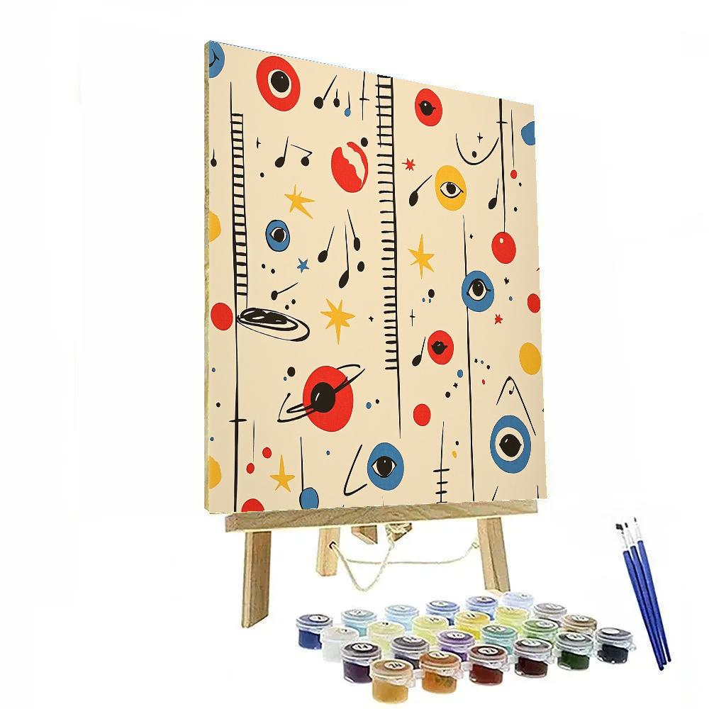 Joan Miro Inspired Singing Planets Carnival Numbered painting kits