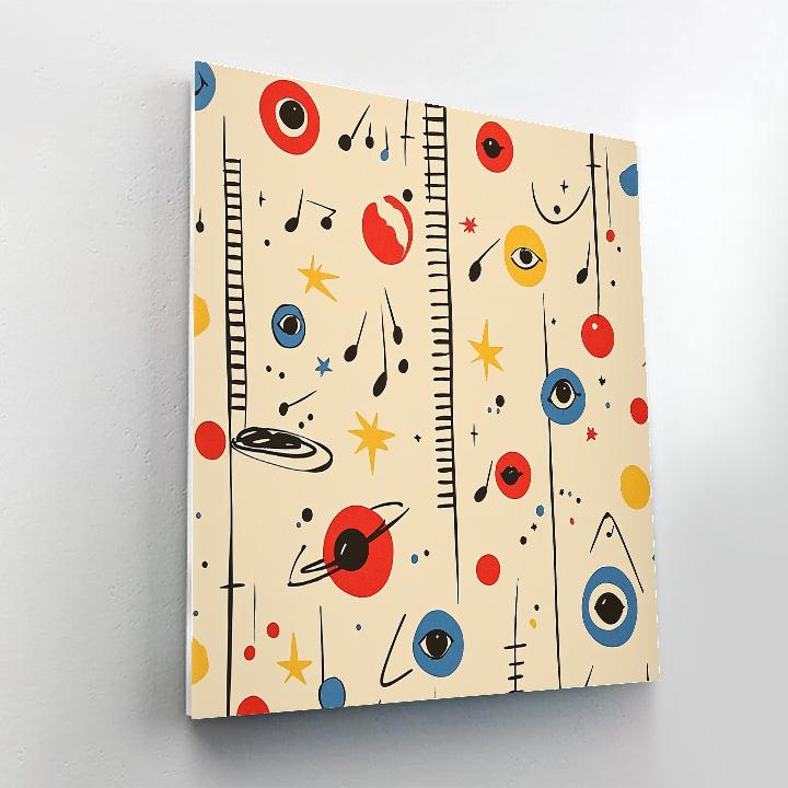 Joan Miro Inspired Singing Planets Carnival Numbered painting kits
