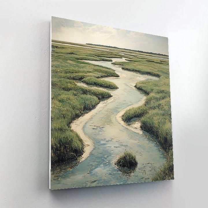 Leonardo Da Vinci Inspired Tidal Marsh Channels painting number kit