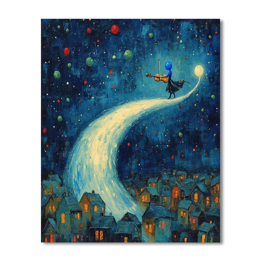 Marc Chagall Inspired Violinist On A Comet Tail Paint by numbers art
