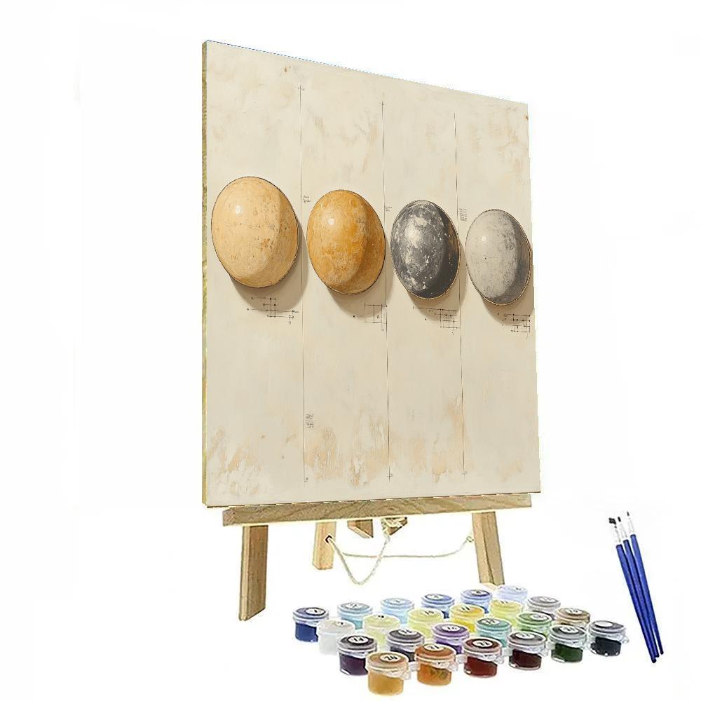 Leonardo Da Vinci Inspired Planetary Phase Medallions Painting by numbers kit