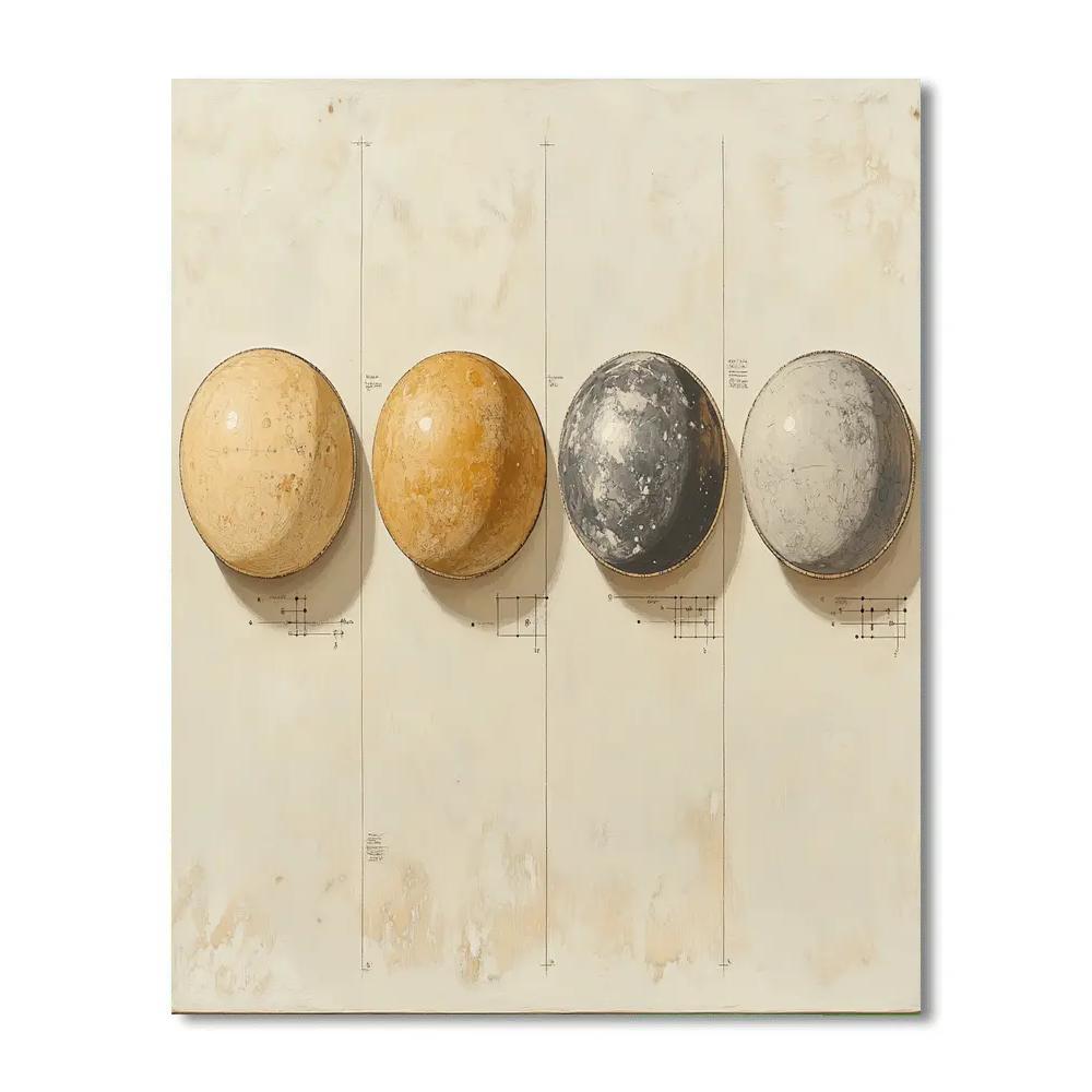 Leonardo Da Vinci Inspired Planetary Phase Medallions Painting by numbers kit