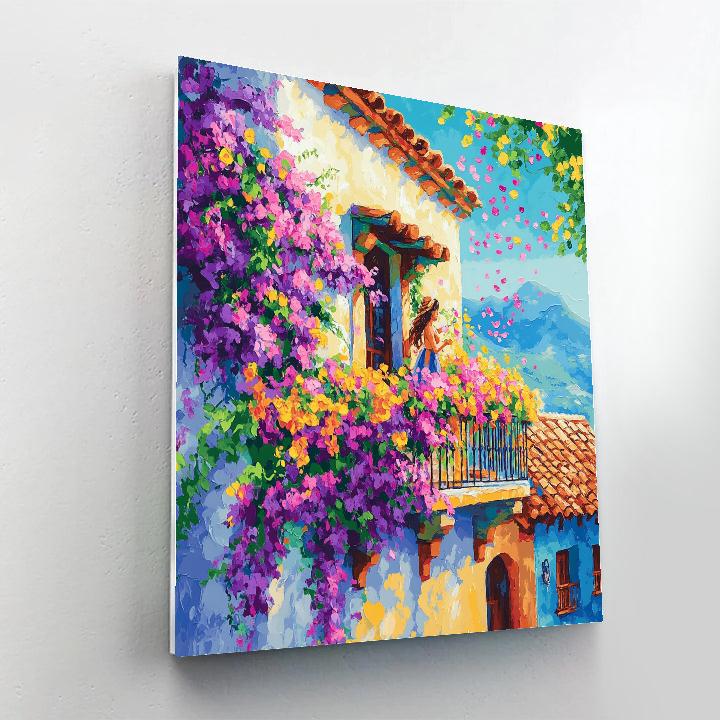 Isabela Flower Balcony Bloom - Disney Inspired Numbered painting kits