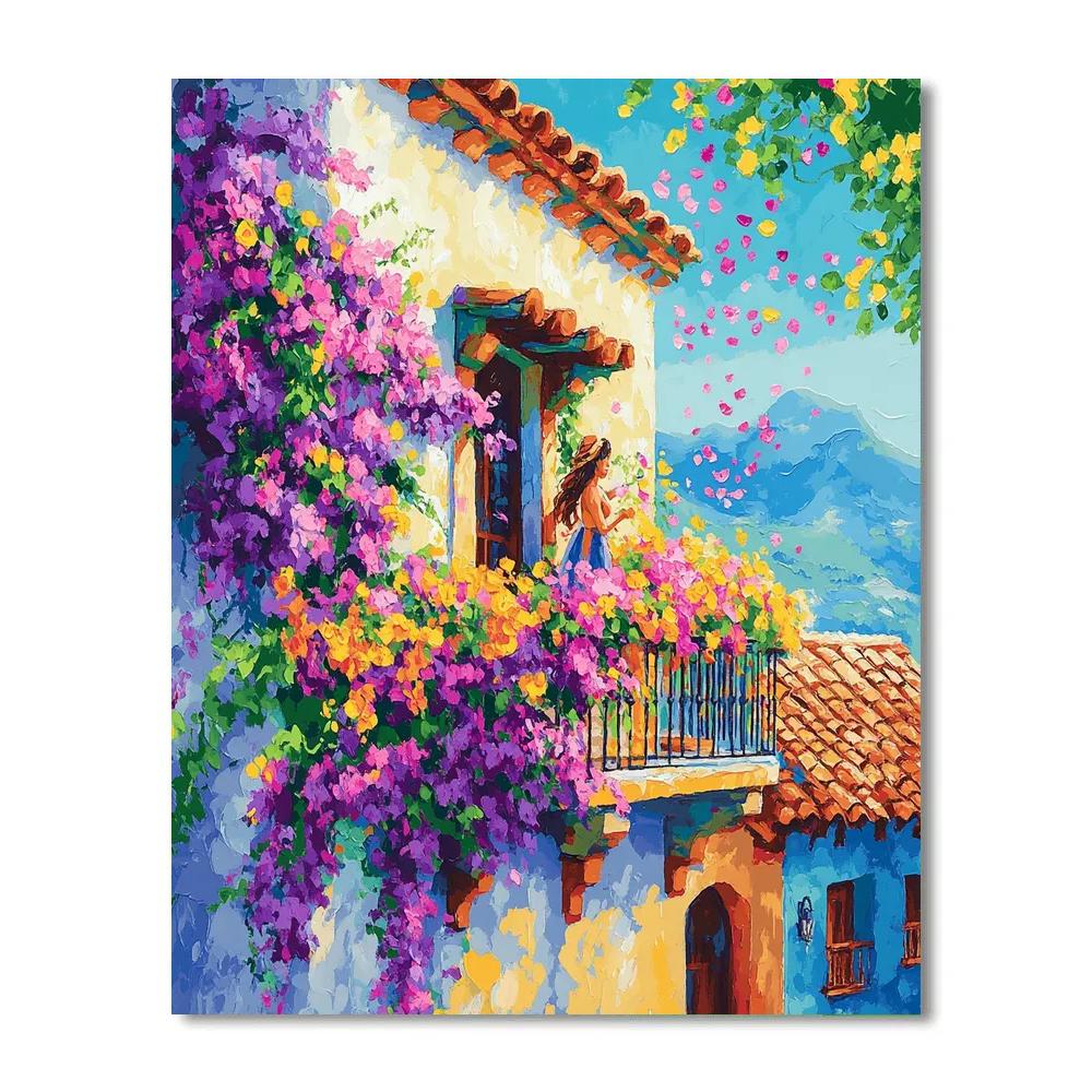 Isabela Flower Balcony Bloom - Disney Inspired Numbered painting kits