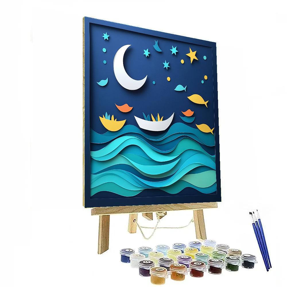 Henri Matisse Inspired Cutout Ocean Of Moons Number painting