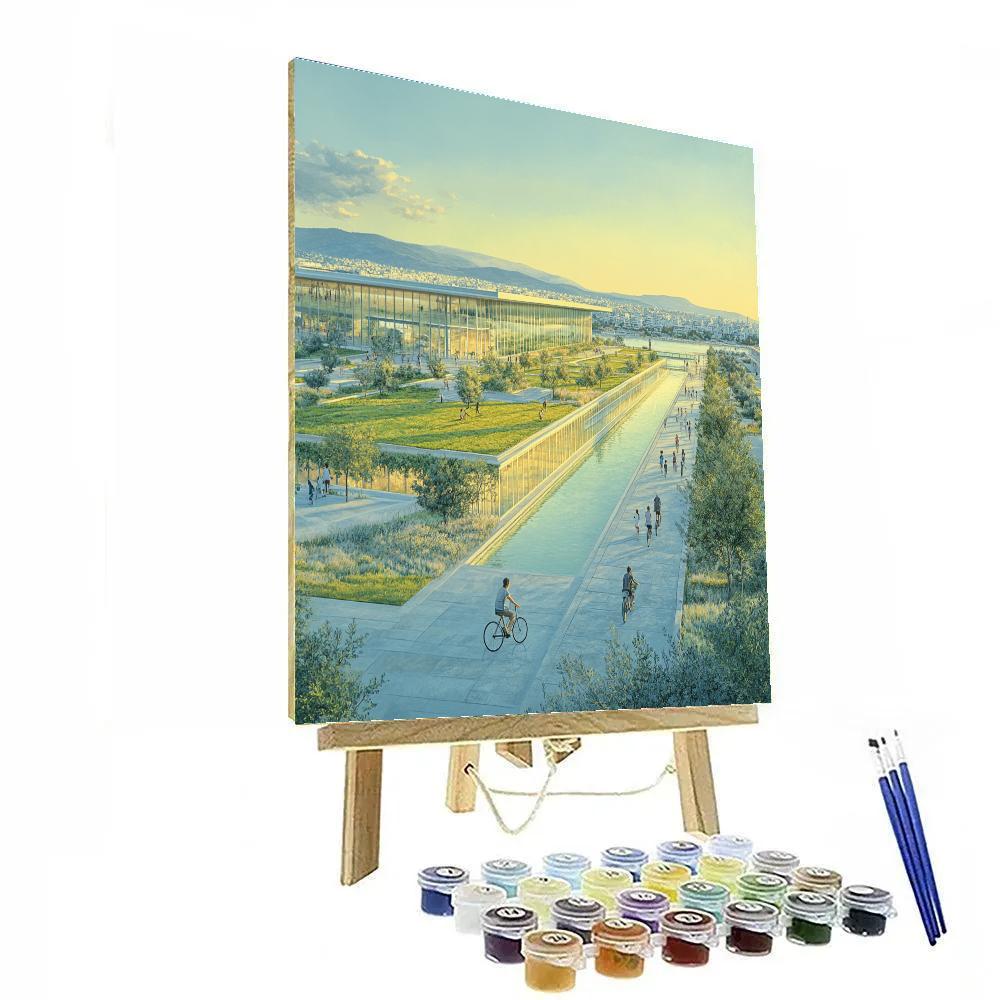 Athens Stavros Niarchos Cultural Park Athens Greece Paint by numbers art