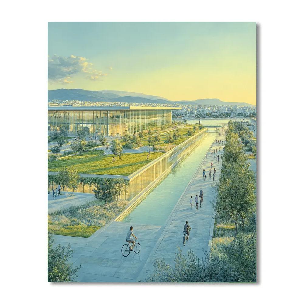 Athens Stavros Niarchos Cultural Park Athens Greece Paint by numbers art