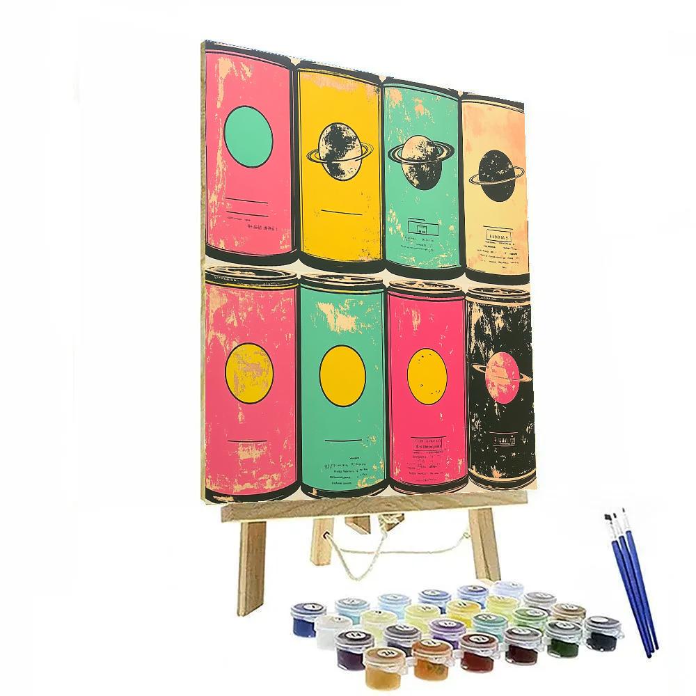 Andy Warhol Inspired Pop Planet Fruit Cans paint by numbers