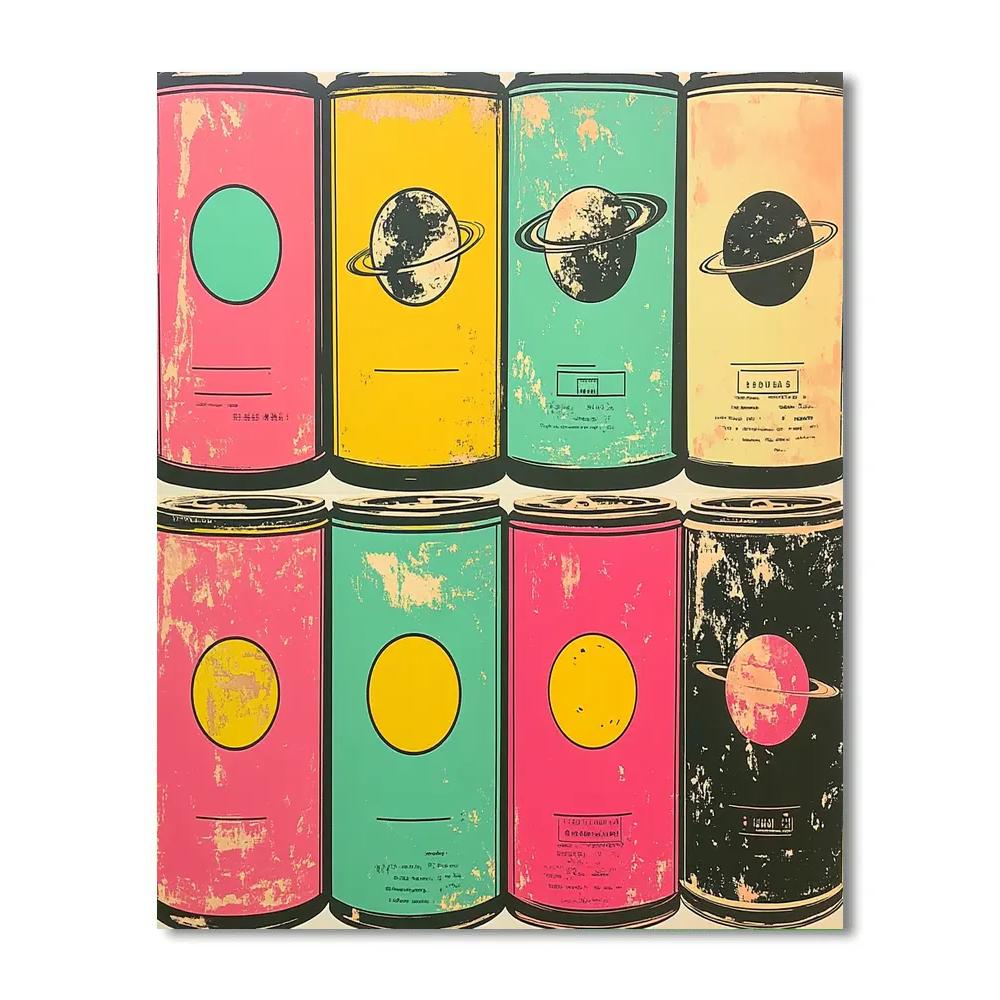 Andy Warhol Inspired Pop Planet Fruit Cans paint by numbers