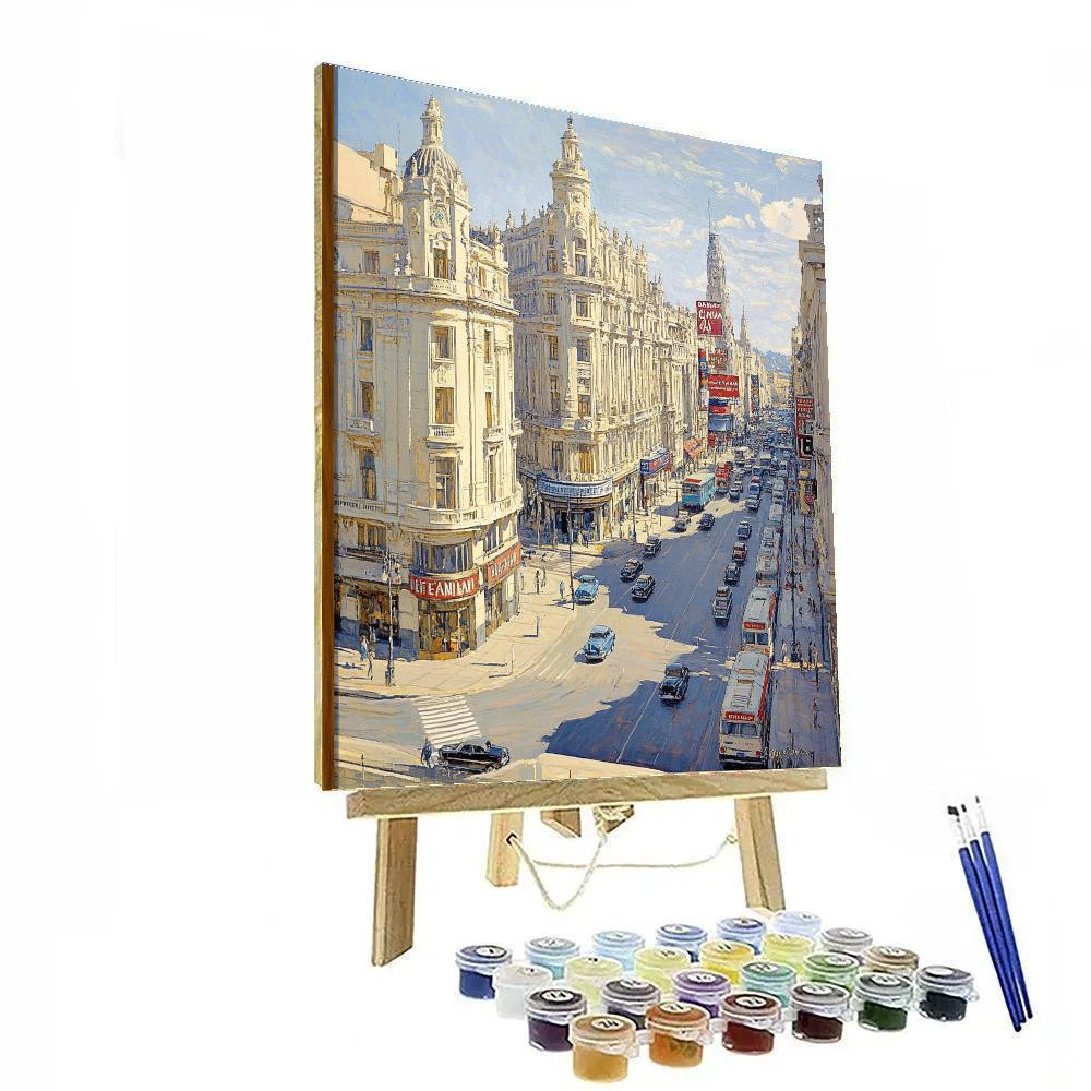 Madrid Gran Via City Canyon Madrid Spain paint by number