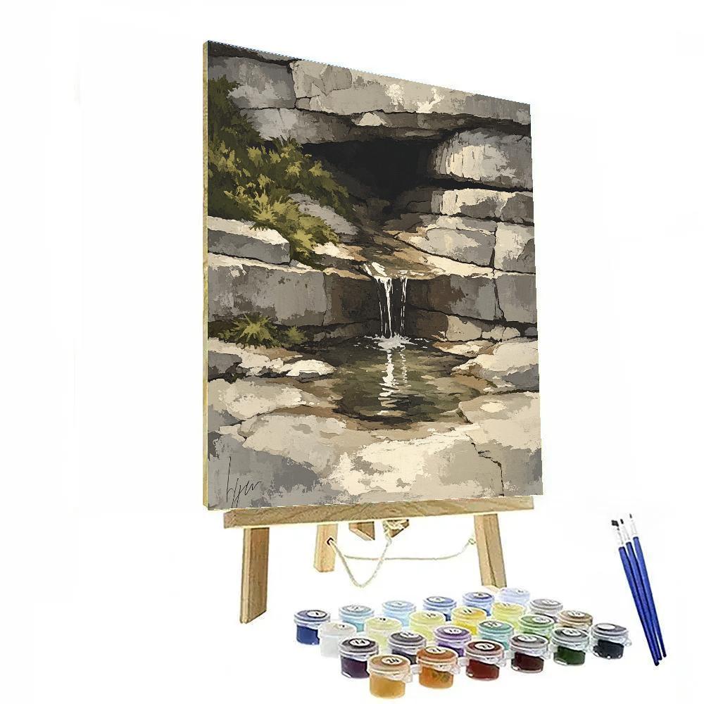 Leonardo Da Vinci Inspired Mountain Spring Source Painting by numbers kit