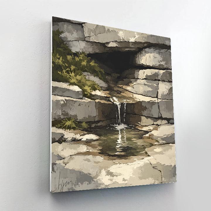 Leonardo Da Vinci Inspired Mountain Spring Source Painting by numbers kit