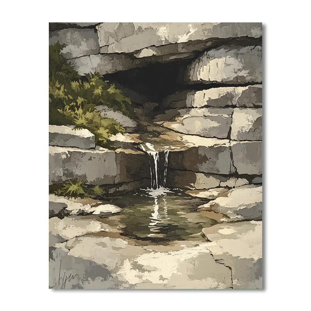 Leonardo Da Vinci Inspired Mountain Spring Source Painting by numbers kit