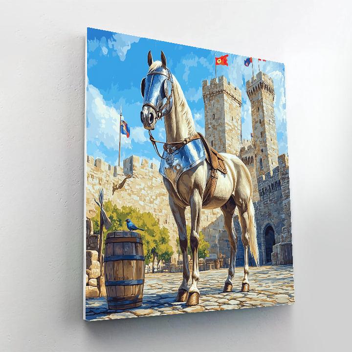 Maximus Castle Courtyard Patrol - Disney Inspired Painting by numbers kit