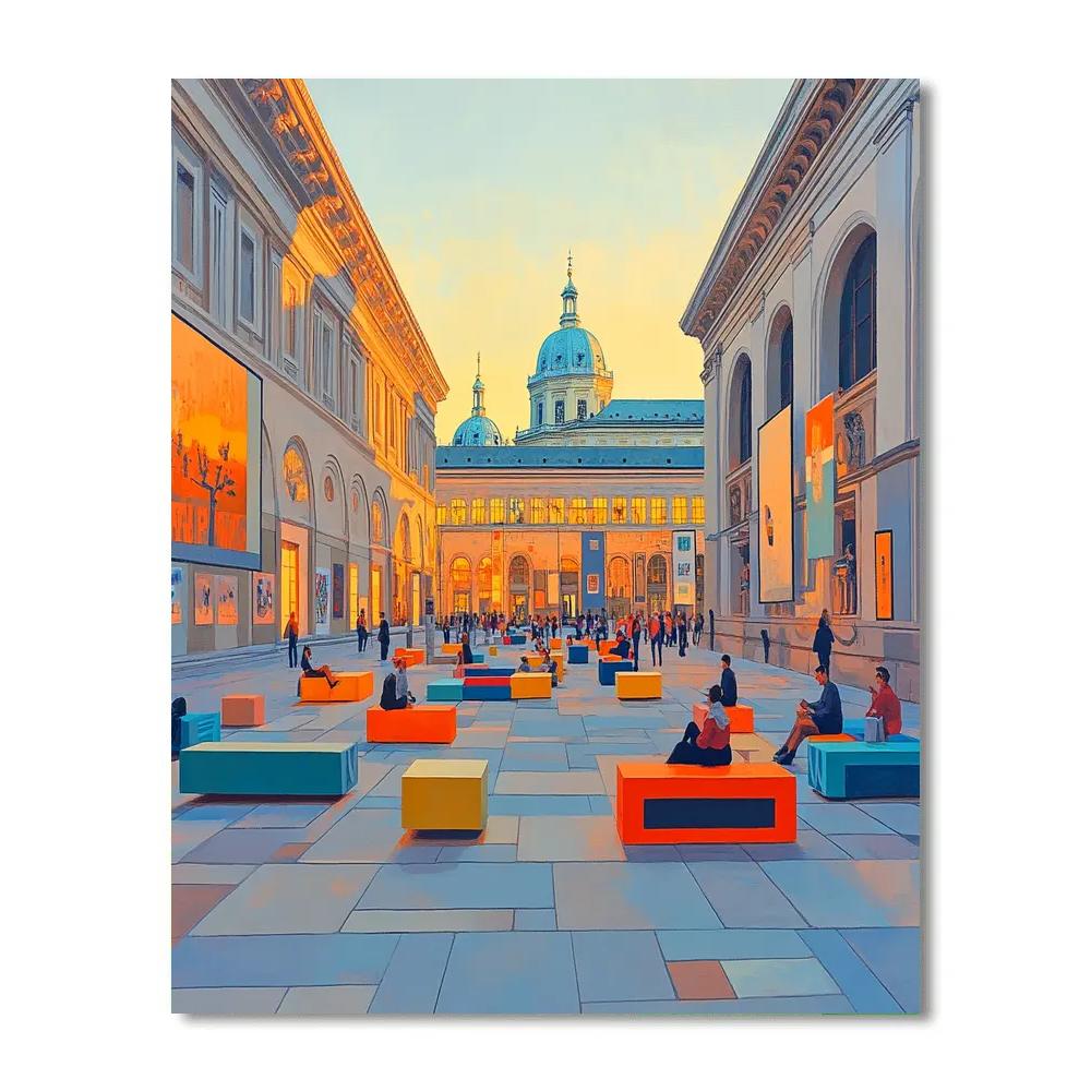 Vienna MuseumsQuartier Courtyard Vienna Austria Painting by numbers kit