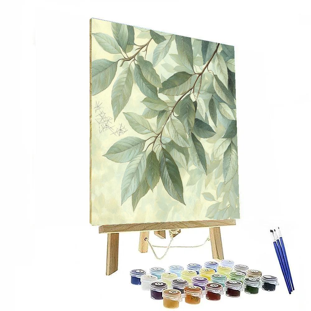 Leonardo Da Vinci Inspired Orchard Leaf Undersides Numbered painting kits