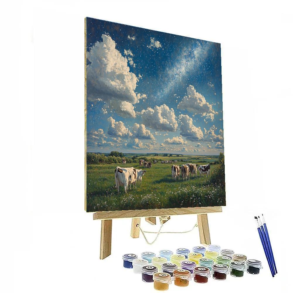 John Constable Inspired Summer Cloud Galaxy Field painting number kit