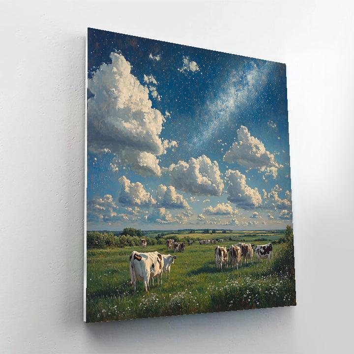 John Constable Inspired Summer Cloud Galaxy Field painting number kit