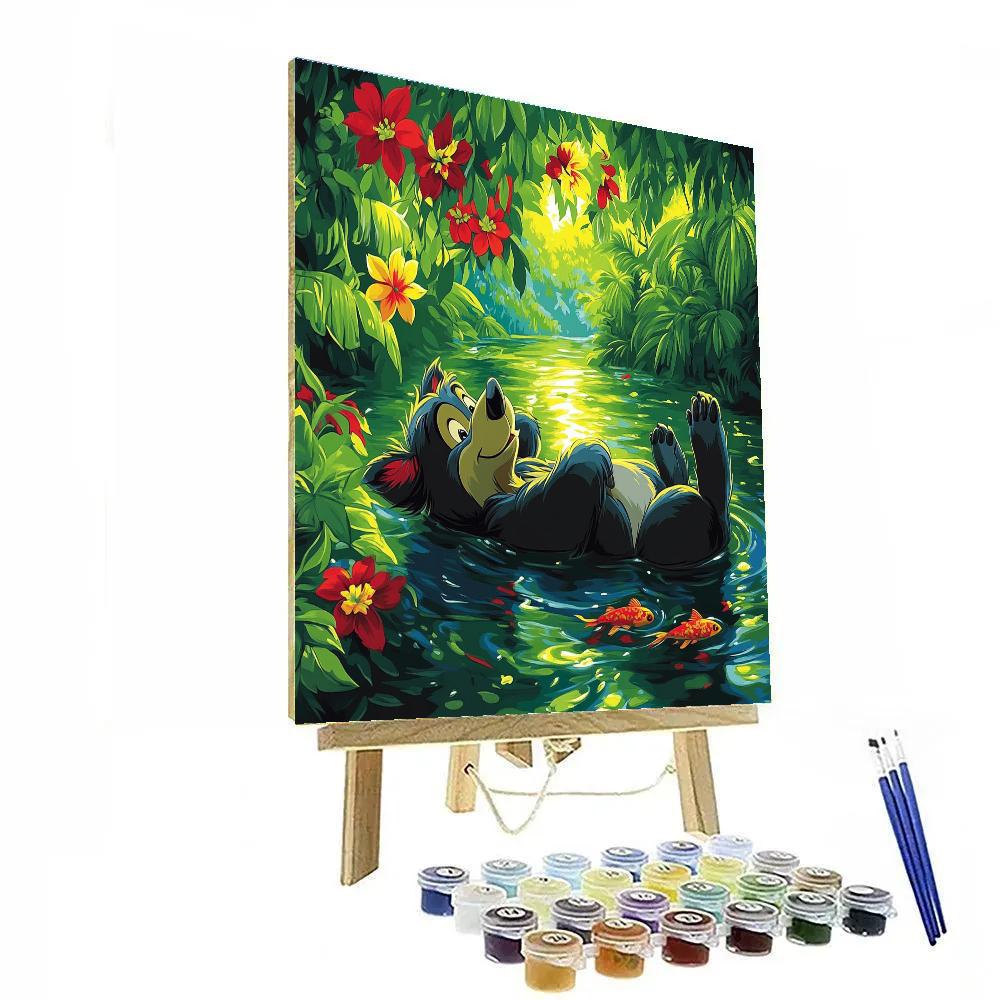 Baloo Jungle River Lounging - Disney Inspired Paint by numbers art