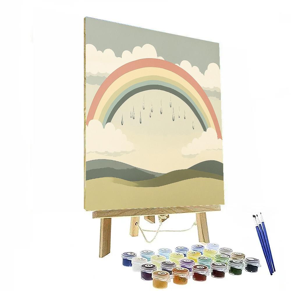 Leonardo Da Vinci Inspired Double Rainbow Over Plain Numbered painting kits