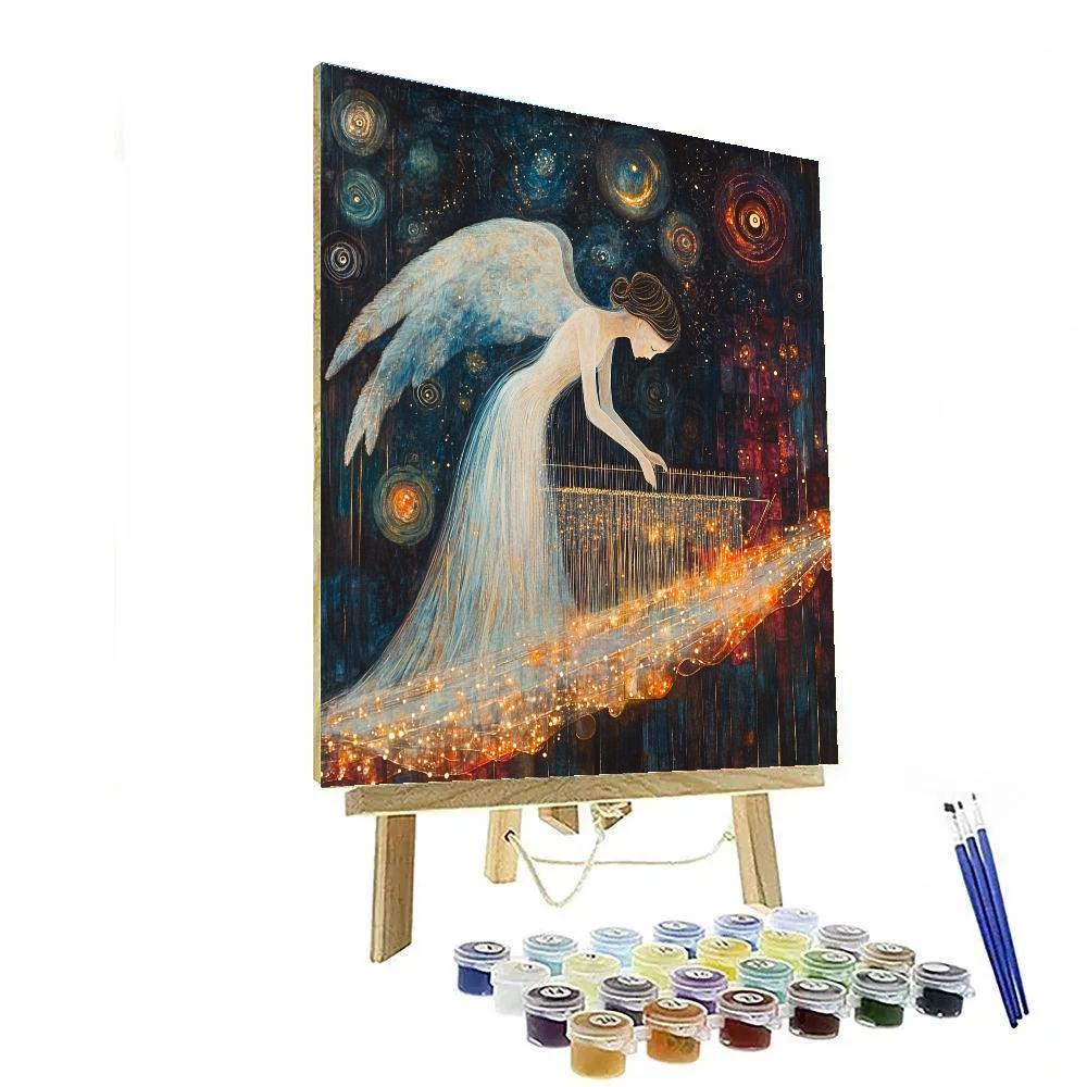 William Blake Inspired Angel Weaving Star Map paint by color