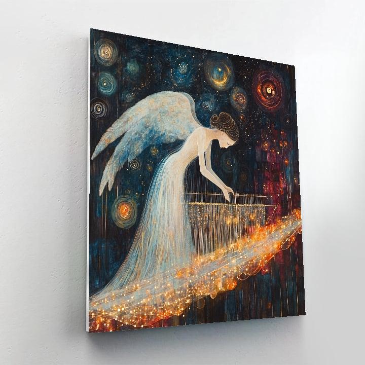 William Blake Inspired Angel Weaving Star Map paint by color