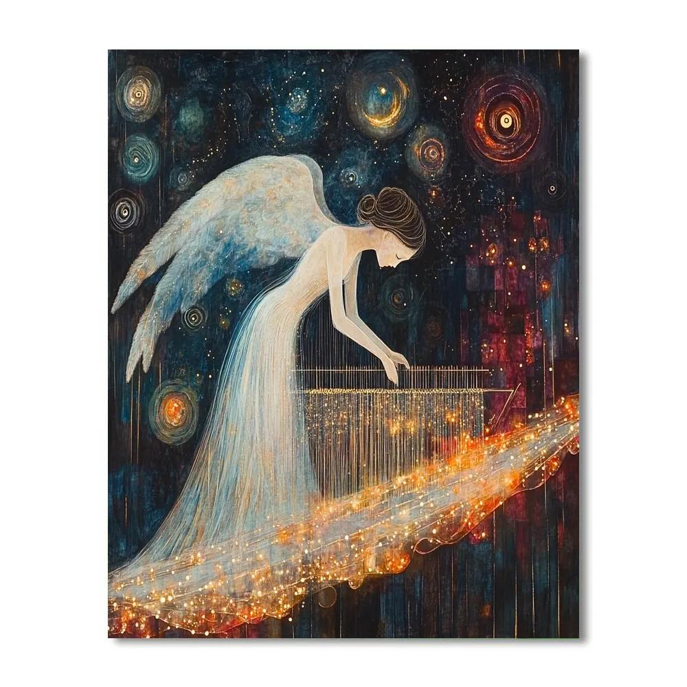 William Blake Inspired Angel Weaving Star Map paint by color