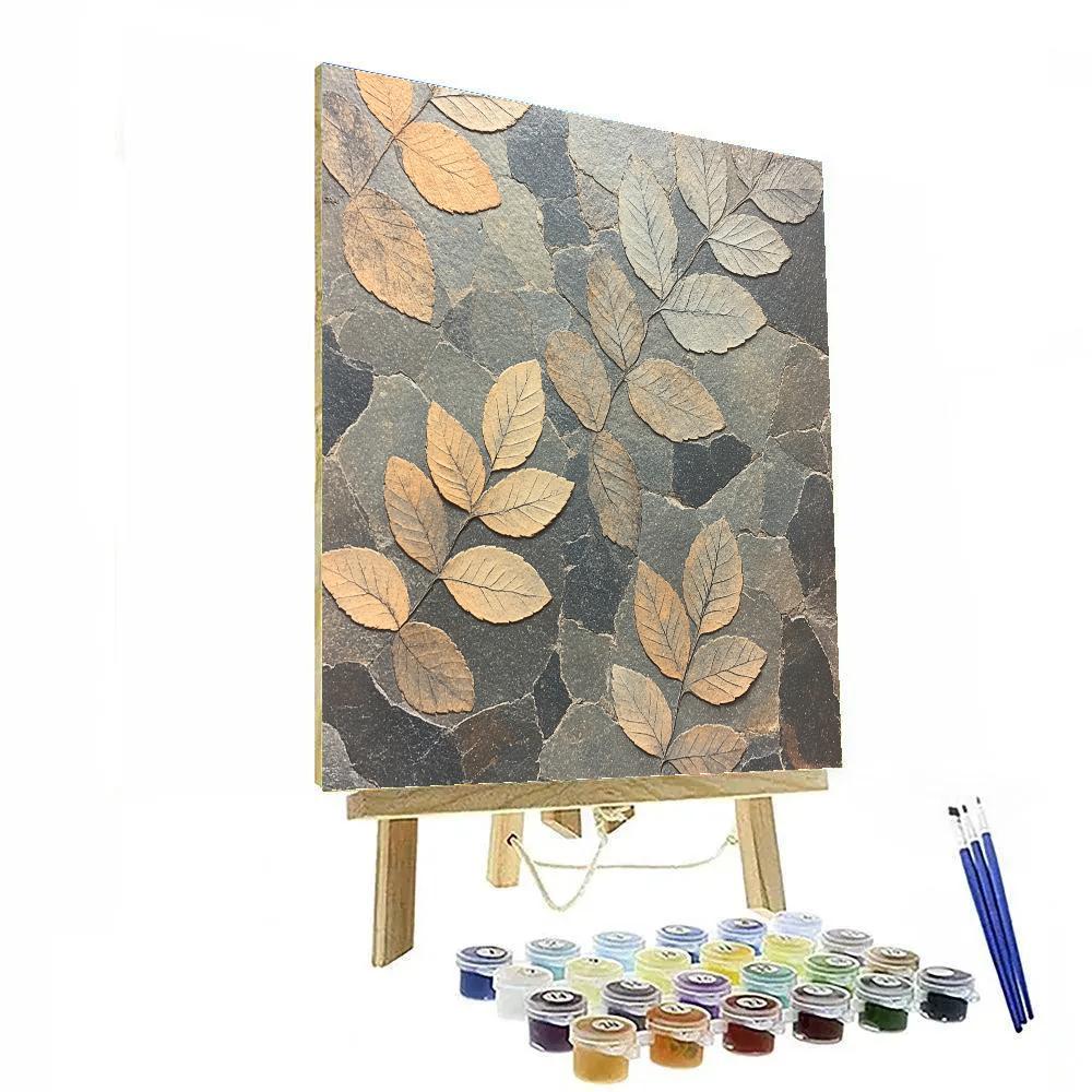 Leonardo Da Vinci Inspired Fossil Leaf Impressions Paint by numbers art