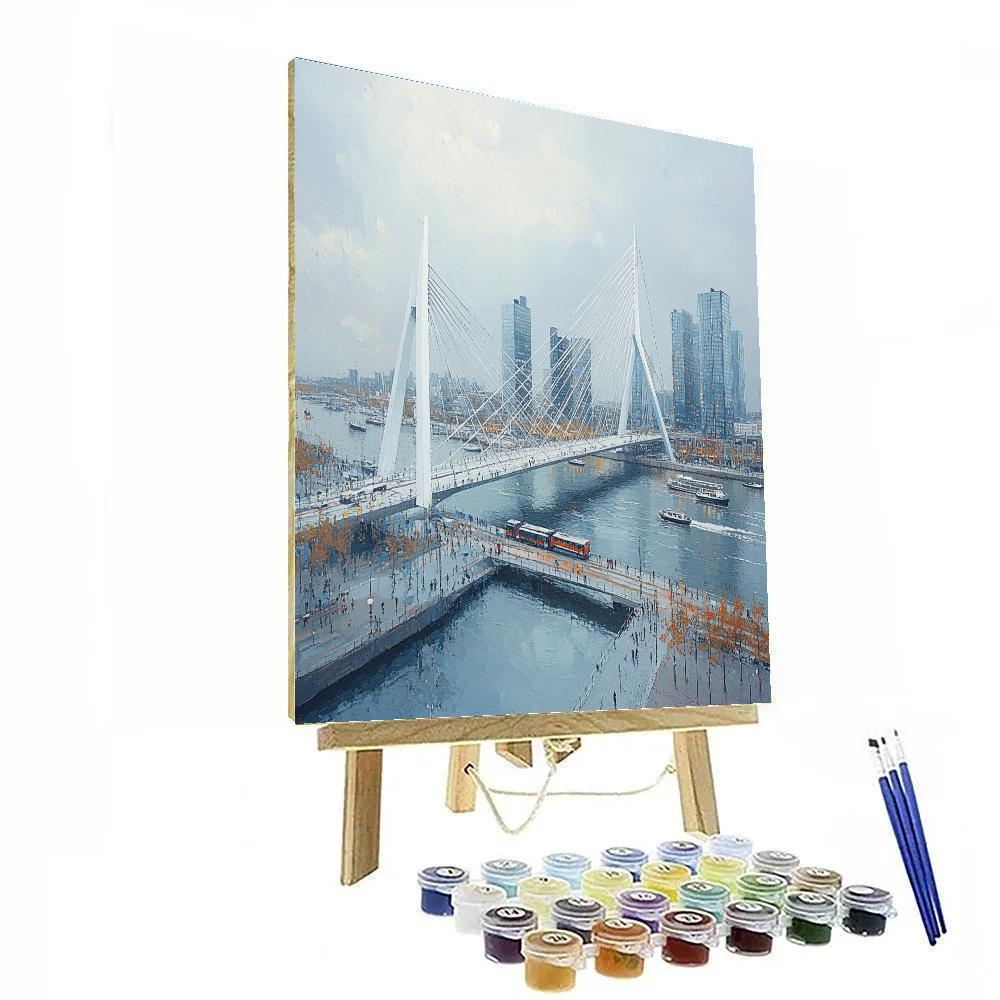 Rotterdam Erasmus Bridge And Skyline Rotterdam Netherlands Number painting