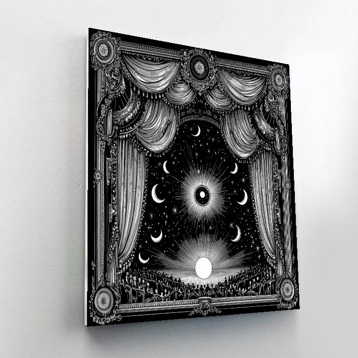 Aubrey Beardsley Inspired Lunar Opera Curtain paint by numbers