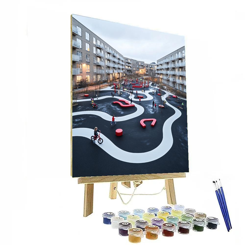 Copenhagen Superkilen Urban Park Copenhagen Denmark Numbered painting kits