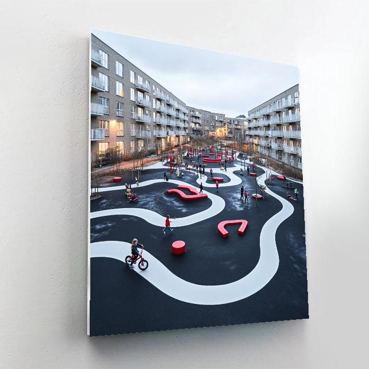 Copenhagen Superkilen Urban Park Copenhagen Denmark Numbered painting kits