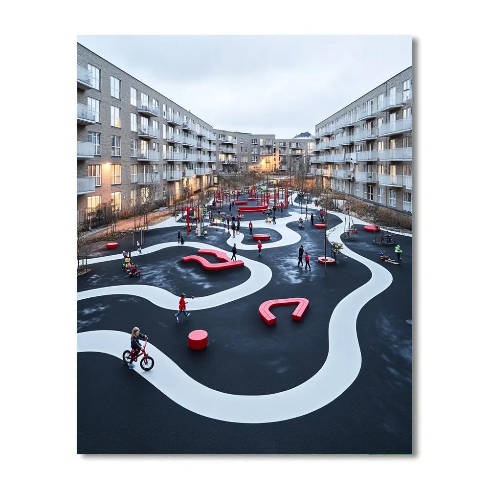 Copenhagen Superkilen Urban Park Copenhagen Denmark Numbered painting kits