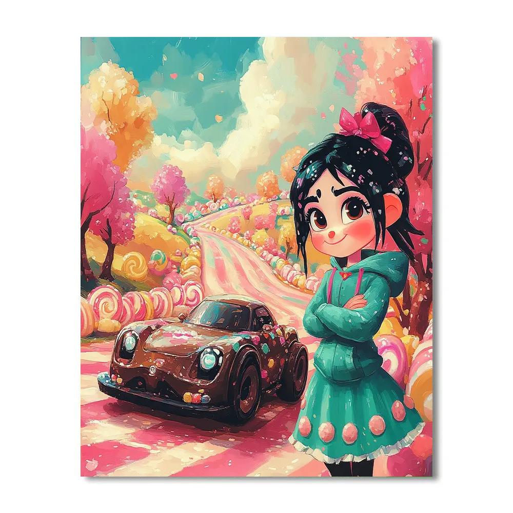 Vanellope Sugar Rush Speedway - Disney Inspired Paint by numbers art