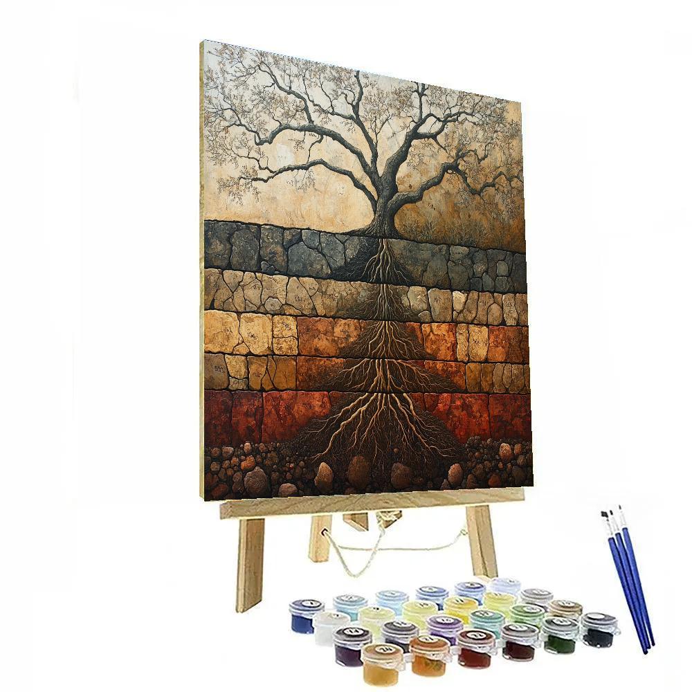 Leonardo Da Vinci Inspired Orchard Soil Stratigraphy paint by numbers