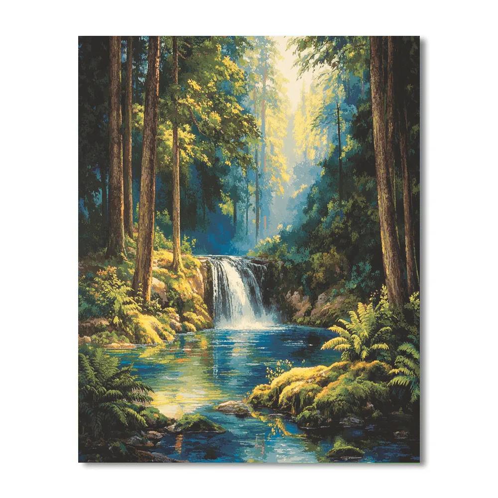 Faline Forest Waterfall Quiet - Disney Inspired Paint by numbers art