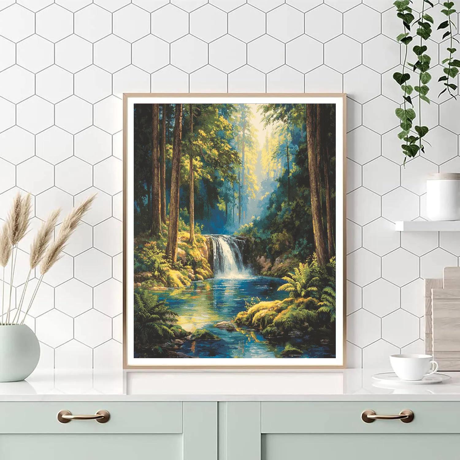 Faline Forest Waterfall Quiet - Disney Inspired Paint by numbers art
