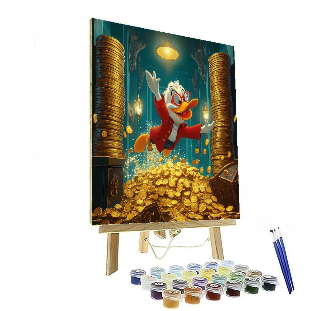 Scrooge McDuck Treasure Vault Splash - Disney Inspired paint by numbers
