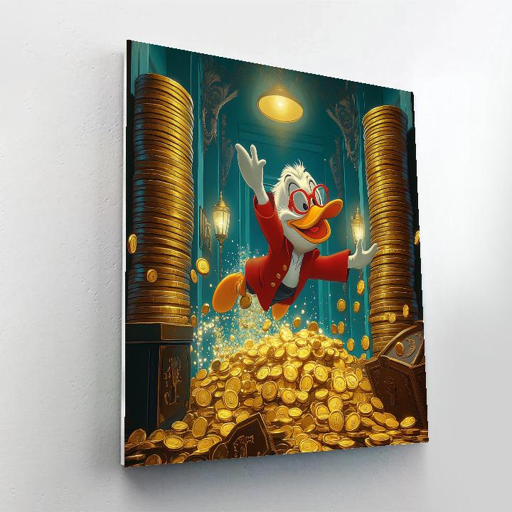 Scrooge McDuck Treasure Vault Splash - Disney Inspired paint by numbers